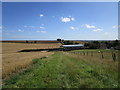 Field edge and farm buildings, Ragdale