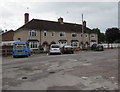 Row of houses behind Maryport Street South Car Park, Usk