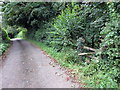 Llwybr yn gadael yr heol / Path exiting the road