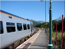 SH6214 : A train for Pwllheli standing in Morfa Mawddach platform by John Lucas