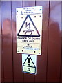 SH5772 : Signs at Dargie substation on Temple Road, Bangor by Meirion