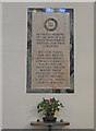 Poringland WW1 War Memorial in the church