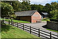 Buildings at Manor Farm, seen from the churchyard