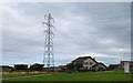 House and pylon on the A981, Fraserburgh