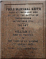 Inscription, Statue of Field Marshall Keith, Peterhead