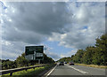 Approaching Stonelands Cross on the A361, heading west