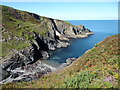 Little rocky cove on the coast path south of Abereiddi