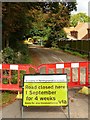 SK6954 : Road closure, Hopkiln Lane, Southwell by Alan Murray-Rust