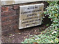 Heyhead Congregational Church dedication plaque, Heyhead Memorial Garden, Manchester Airport