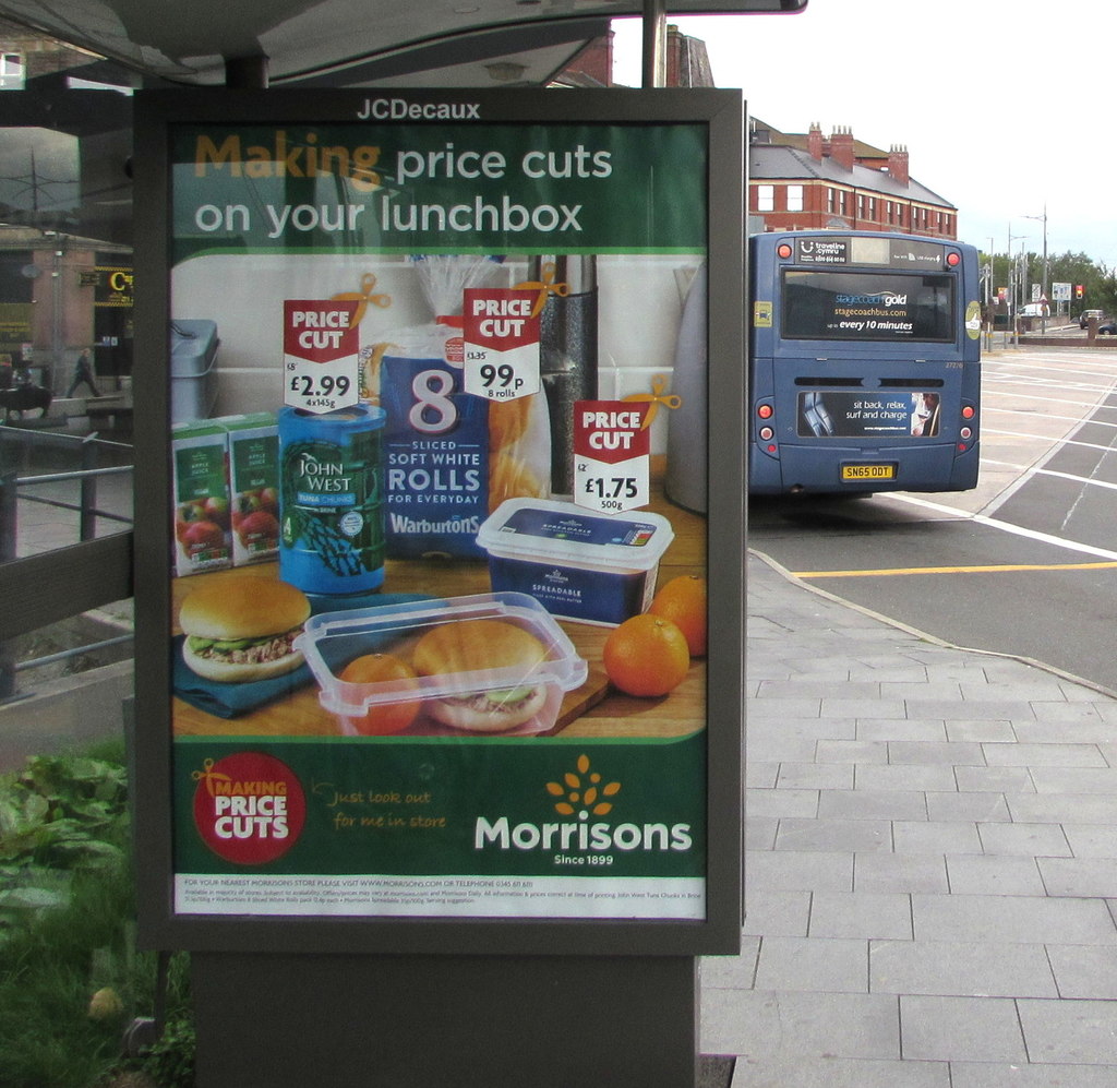 Morrisons price cuts advert on a city... © Jaggery ccbysa/2.0