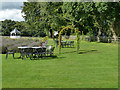 SJ7967 : Beer garden at the Swettenham Arms by Stephen Craven