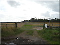 Gated farm track near Red House Farm