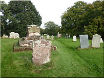 SO8064 : Remains of a cross in the church yard at Shrawley by Chris Allen
