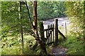 Gate to the riverside path, River Calder