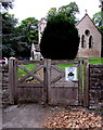 SO3614 : Wooden gates at the main entrance to the village churchyard, Llanvapley by Jaggery