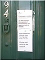 SO9522 : Notice on door of Driving Test Centre, Cheltenham by David Hillas