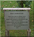 War memorial tree, St Cuthbert