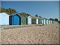 SU5302 : Hill Head, beach huts by Mike Faherty