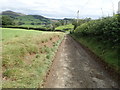 Heading downhill on a farm track