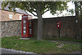 Telephone kiosk and postbox on Moor lane, Arkendale