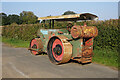 Road Roller reg 877 FKR on Front Lane, Elstronwick