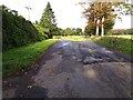 Road bifurcation at Hunterston castle