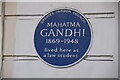 TQ2478 : Gandhi Blue Plaque, Barons Court by N Chadwick