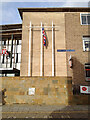 SP2865 : Three flagstaffs, Shire Hall, Warwick by Robin Stott
