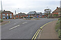 TM4557 : Roundabout with the Aldeburgh town sign in the centre by Adrian S Pye