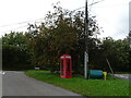 K6 telephone box on junction, Hindringham