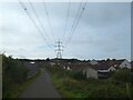 Power lines over housing estate at Upwey