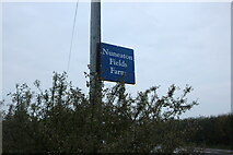 SP3893 : Sign for Nuneaton Fields Farm on Watling Street by David Howard