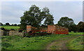 TL9427 : Essex Way passing the Remains of a Brick Barn by Chris Heaton