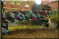 View of street art on the sloped walkway in the Webheath Estate from Netherwood Street #5