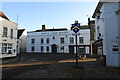 Hadleigh town sign and White Lion Hotel