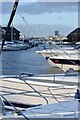 Hythe Marina, with distant view of Southampton