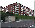 Multistorey block of flats above the Promenade, Colwyn Bay