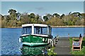 TG3613 : South Walsham, Fairhaven Garden: Boat moored on South Walsham Broad by Michael Garlick
