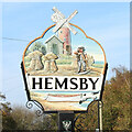 TG4917 : Hemsby village sign by Adrian S Pye