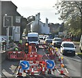 Roadworks on A267, Frant