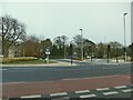 SE3039 : Cycle lanes across Moortown roundabout by Stephen Craven