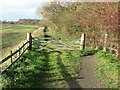 Gate and Public Footpath near Big Waters Country Park