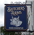 Sign for the Butchers Arms, Leake Commonside
