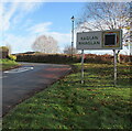 SO4007 : Bilingual village name sign, Usk Road, Raglan, Monmouthshire by Jaggery