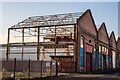 SK9670 : Partially demolished industrial buildings, Lincoln by Oliver Mills