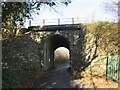 SS9379 : South side of Coychurch railway bridge by Jaggery