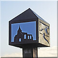 TG2012 : Hellesden village sign - St Mary's church by Adrian S Pye