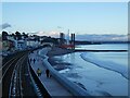 SX9676 : Dawlish beach and seafront, from railway footbridge by David Smith