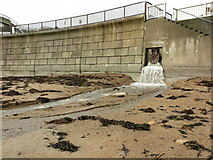 NZ3671 : Surface Water Discharge Pipe, Cullercoats by Geoff Holland