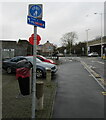 SS9080 : Tondu direction and distance sign alongside Derwen Road, Bridgend by Jaggery